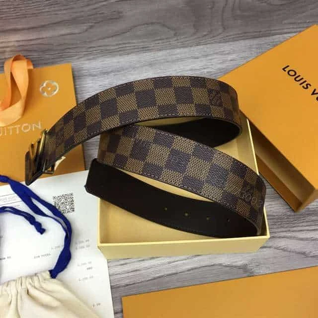 View 7 of LOUIS VUITTON INITIALES 40MM REVERSIBLE DAMIER EBENE CANVAS BELT – B89