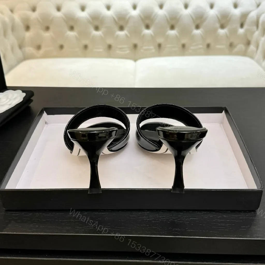 View 6 of Black Patent Leather Slip-On Heels - Minimalist Luxe Comfort
