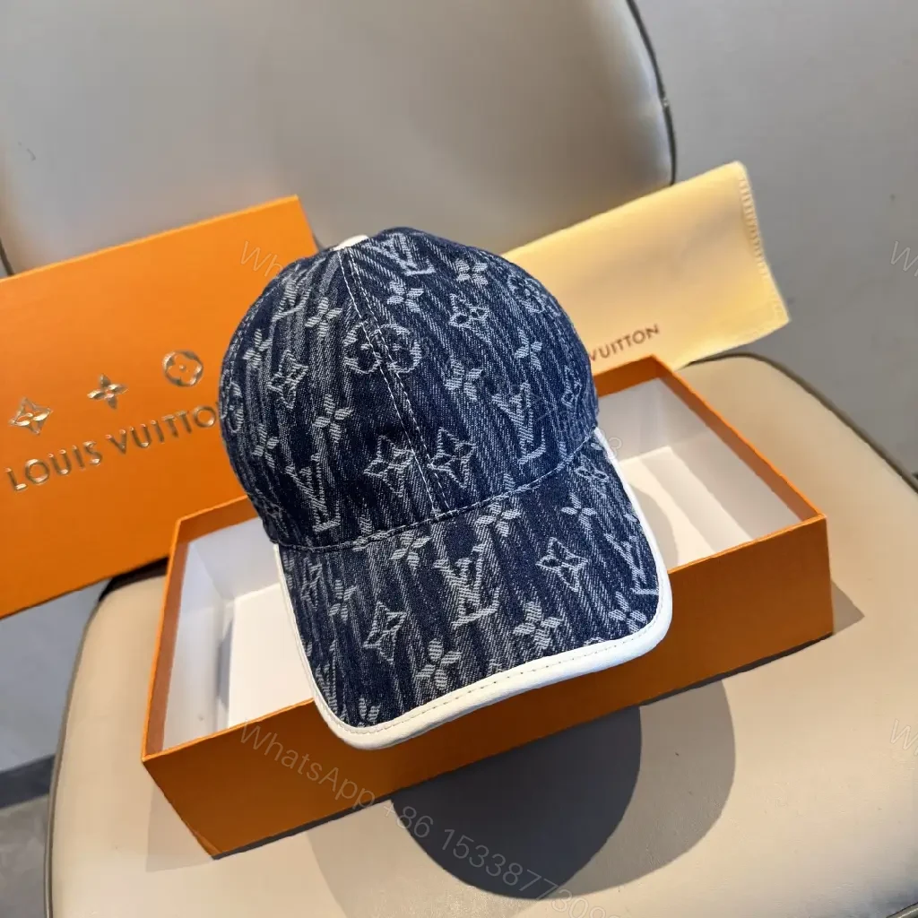 View 4 of Denim Monogram Cap: Subtle Luxury, All-Day Confidence