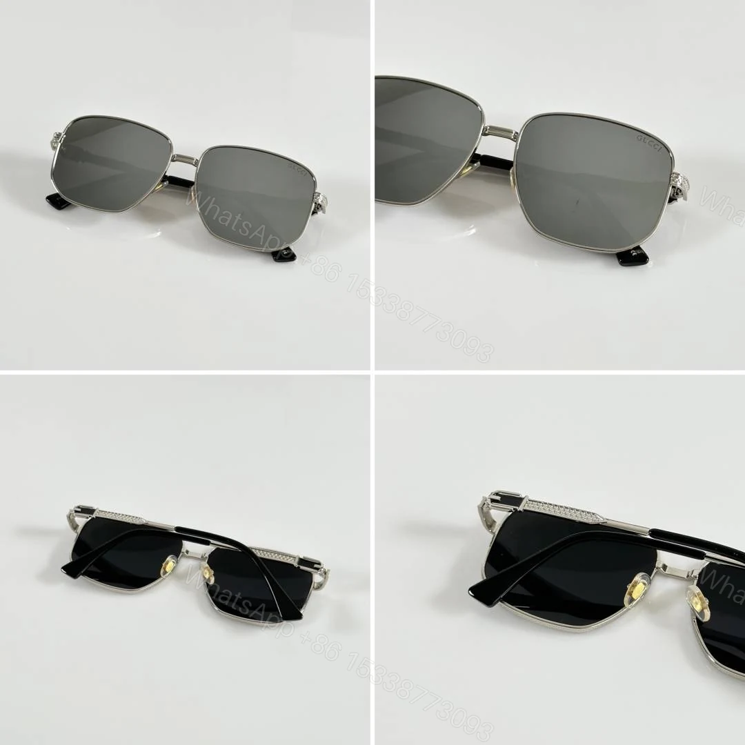 View 2 of First Copy Gucci 086 Silver Mercury Sunglasses