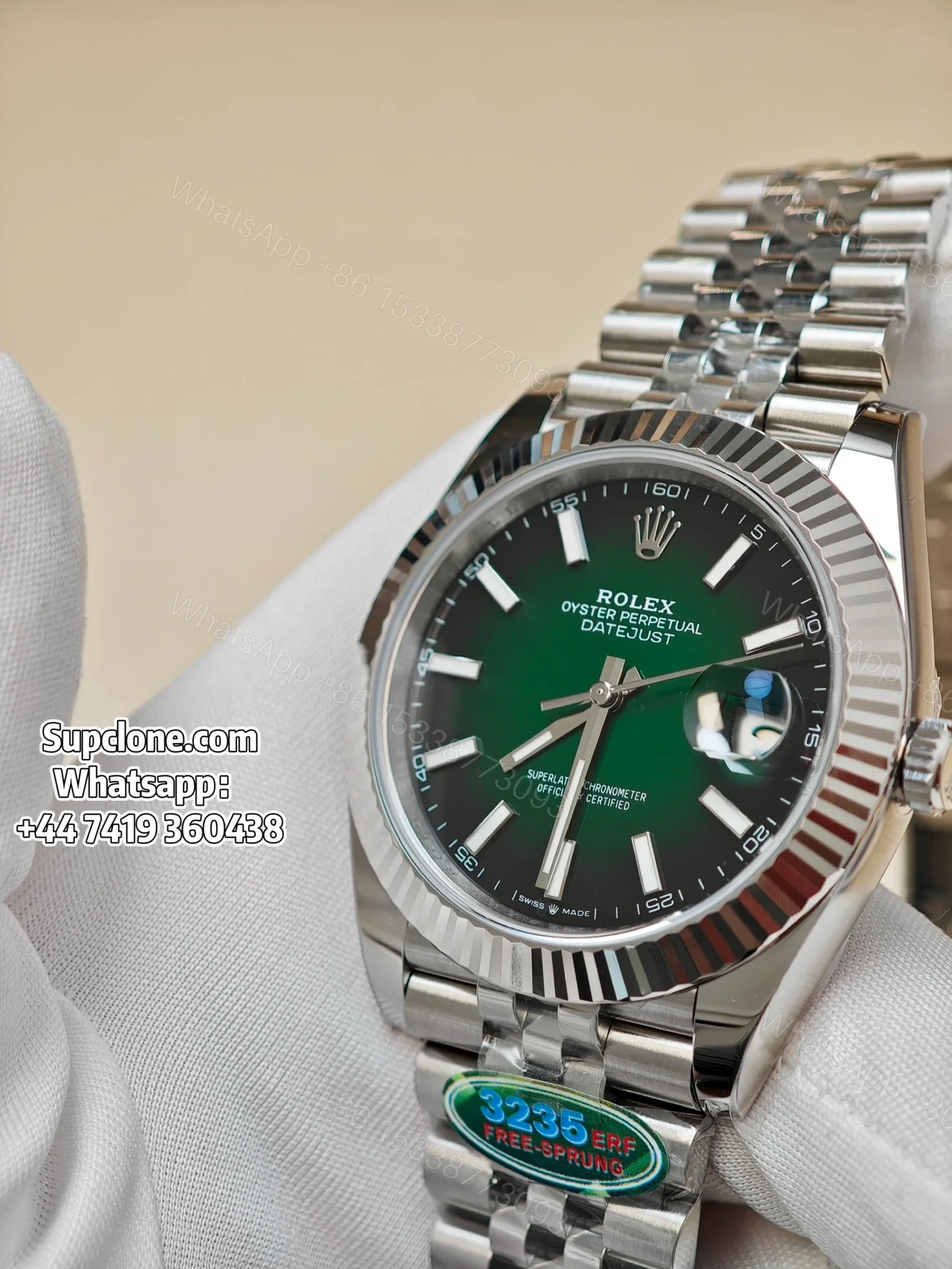 View 8 of Rolex Super Clone Watches 1:1 DateJust 41 m126334 Smoked Green