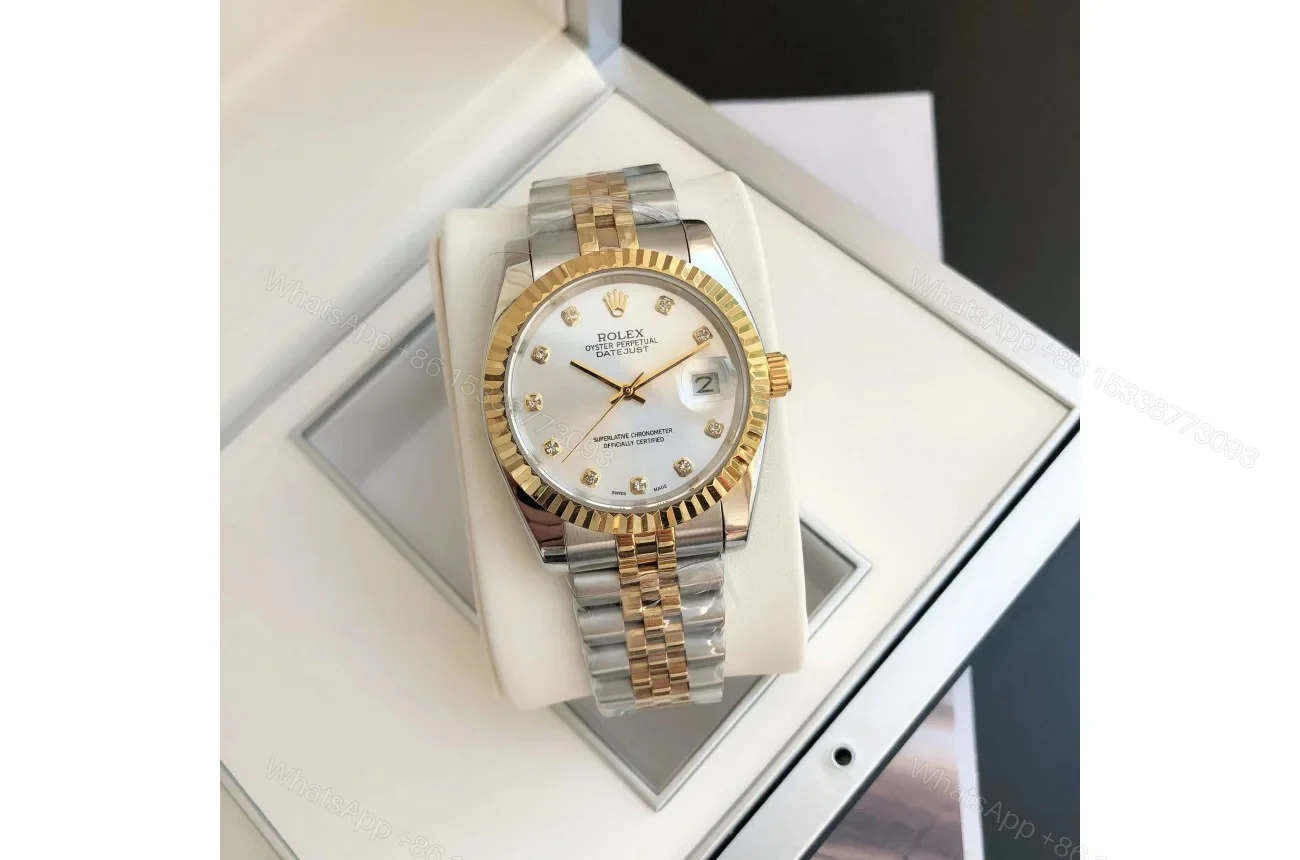 View 5 of Replica Rolex Datejust RG/SS Jub Sliver/Dia 36/28 mm