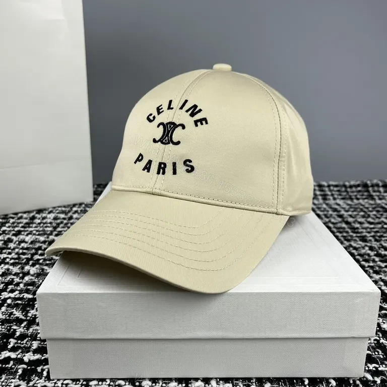 Neutral Beige Celine Paris Cap: Signature Monogram, All-Day Comfort — view 1