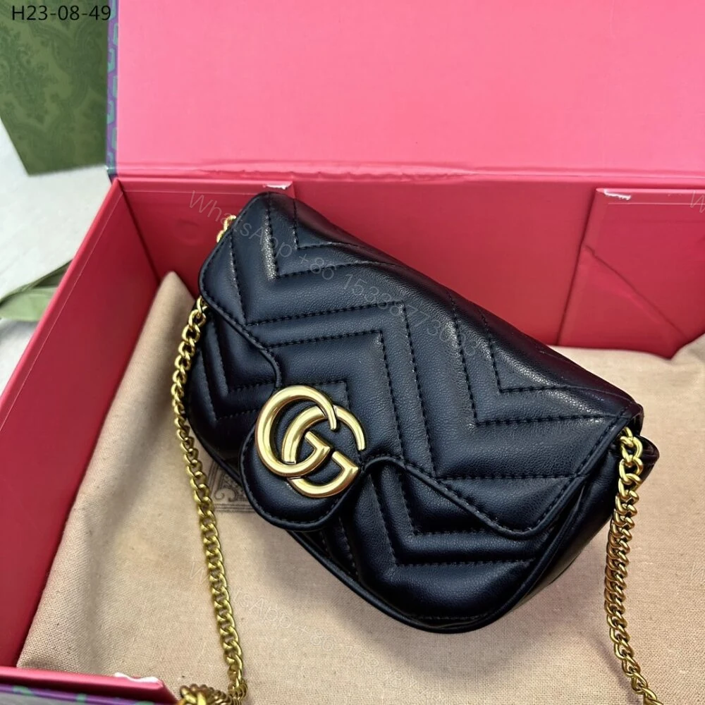 View 4 of Gucci GG Marmont Super Mini Bag Black 17Cm 476433 DTDCT 1000
