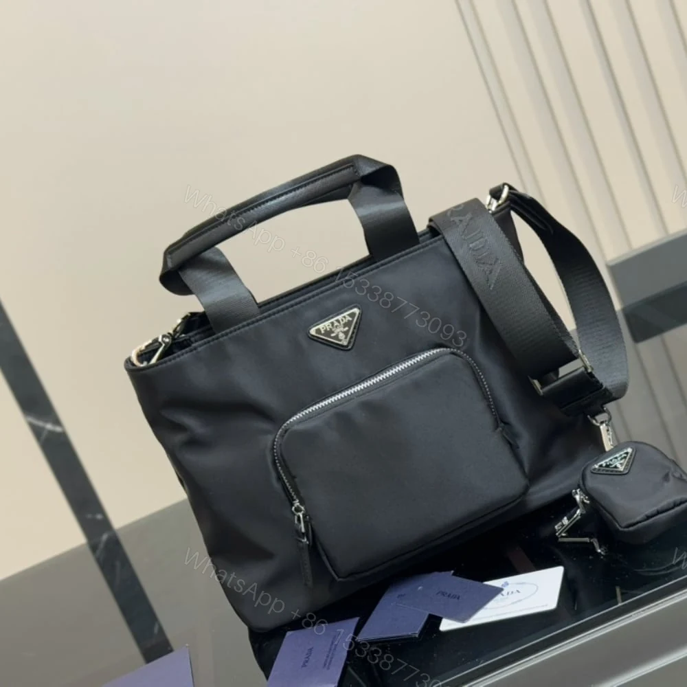 View 3 of Prada Re Nylon Tote Bag Black 32Cm 1BG354 RV44 F0002 V B1M