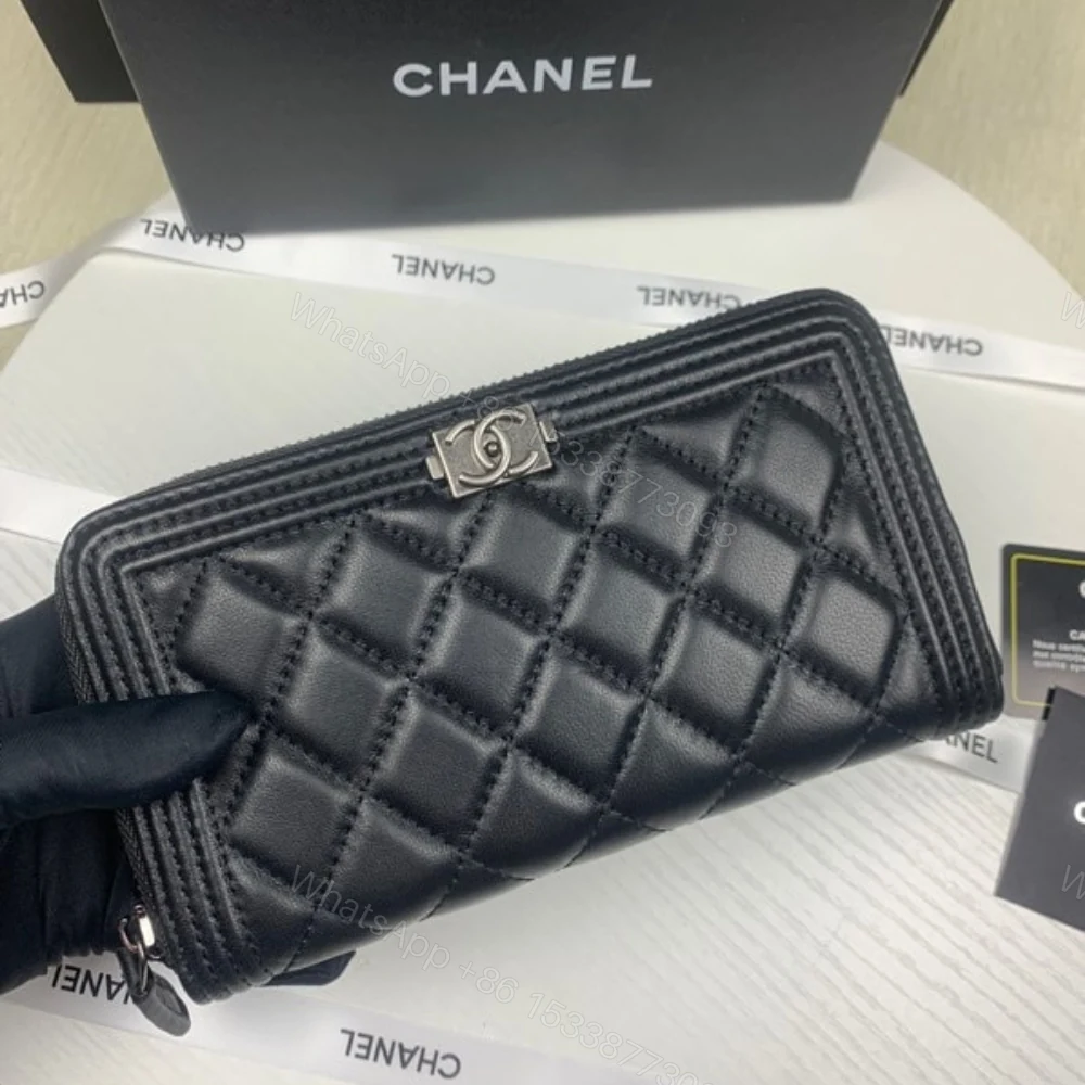 View 4 of Chanel Boy Long Zipped Wallet Black 19.4Cm