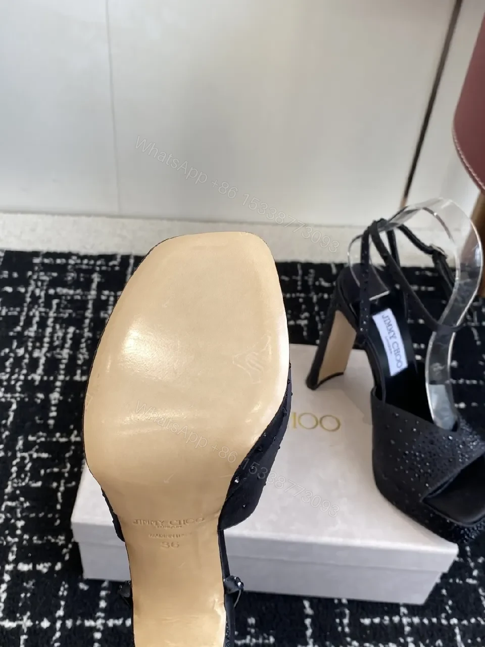 View 7 of Elegant Sandals: Suede-Gloss Open-Toe High Heel for Glam Comfort