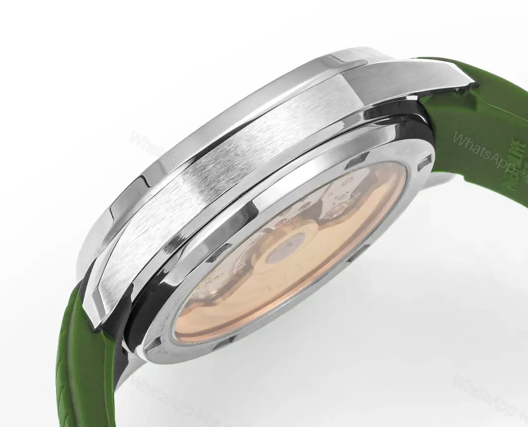 View 7 of Patek Philippe Aquanaut Luce 5268 Series Watch Green Dial with Diamond Bezel Stainless Steel and Satin Finish Composite Strap Modern Casual Elegant Style
