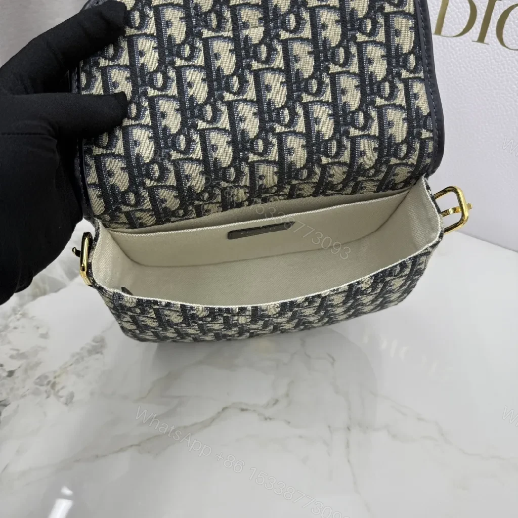 View 2 of Monochrome Canvas Crossbody: Luxe Pattern, Gold Hardware