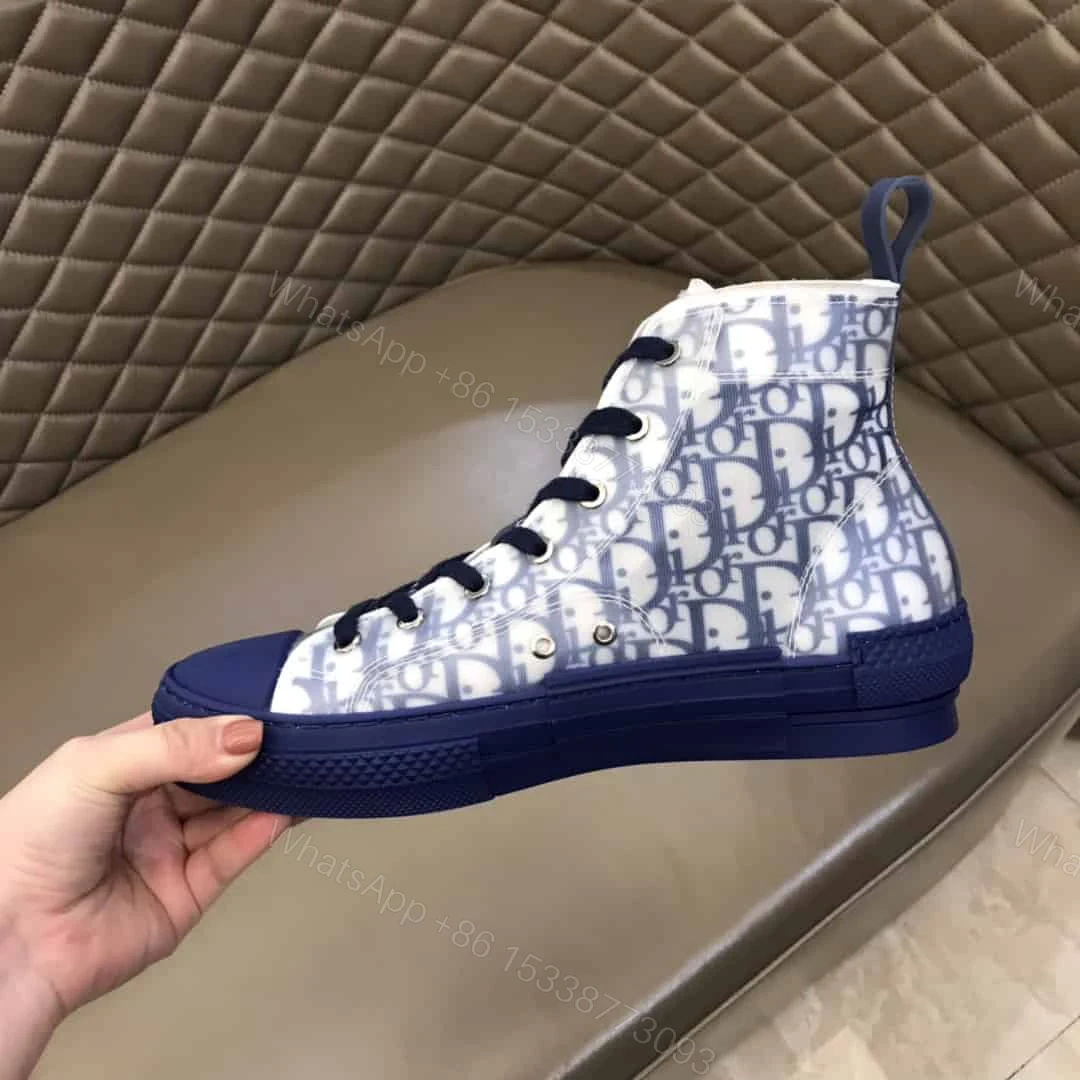 View 8 of DIOR B23 HIGH-TOP SNEAKER IN BLUE DIOR OBLIQUE – CD29