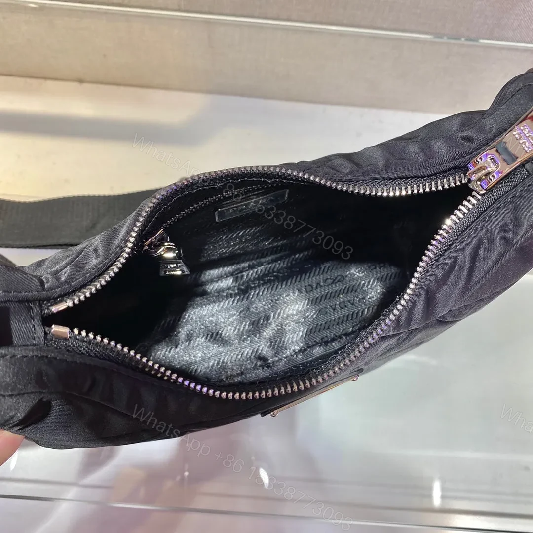 View 2 of HOBO BAG 24 IN BLACK TRIANGULAR QUILTED PATTERN RE-NYLON