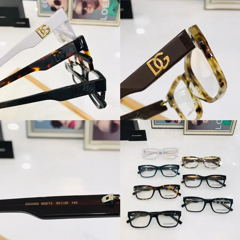 View 7 of White Gloss Rectangular Frames â€” Designer Dolce & Gabbana Luxury Eyewear