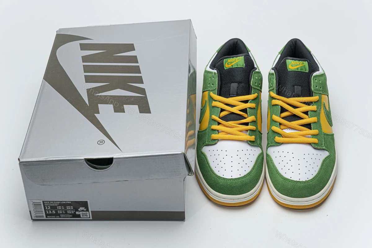 Nike Dunk Low Green Yellow 804292-132 — view 2