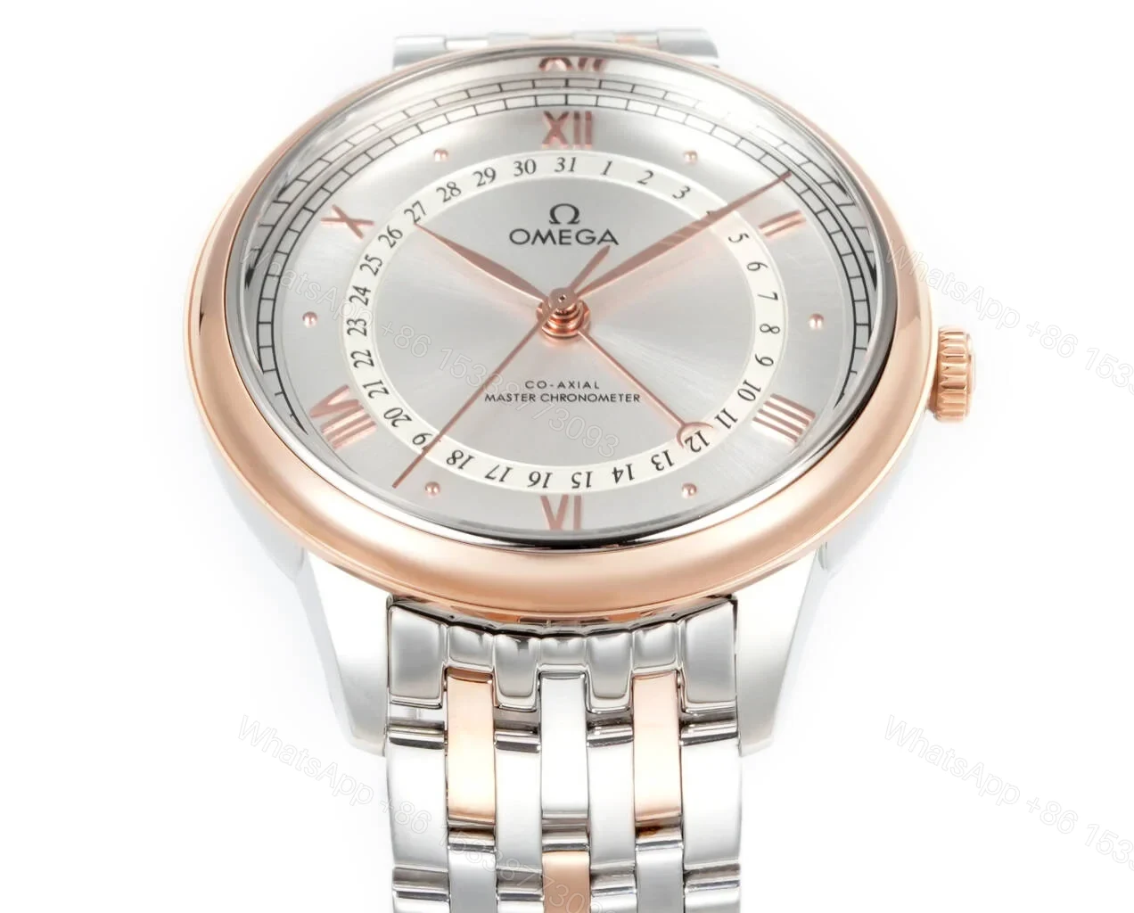 View 3 of Omega De Ville Prestige Quartz 24.4 Stainless Steel Red Gold MOP Bracelet 424.20.24.60.05.002