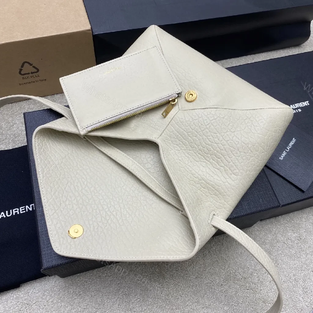 View 7 of Pebble Leather Crossbody with Gold Monogram Front Flap Bag