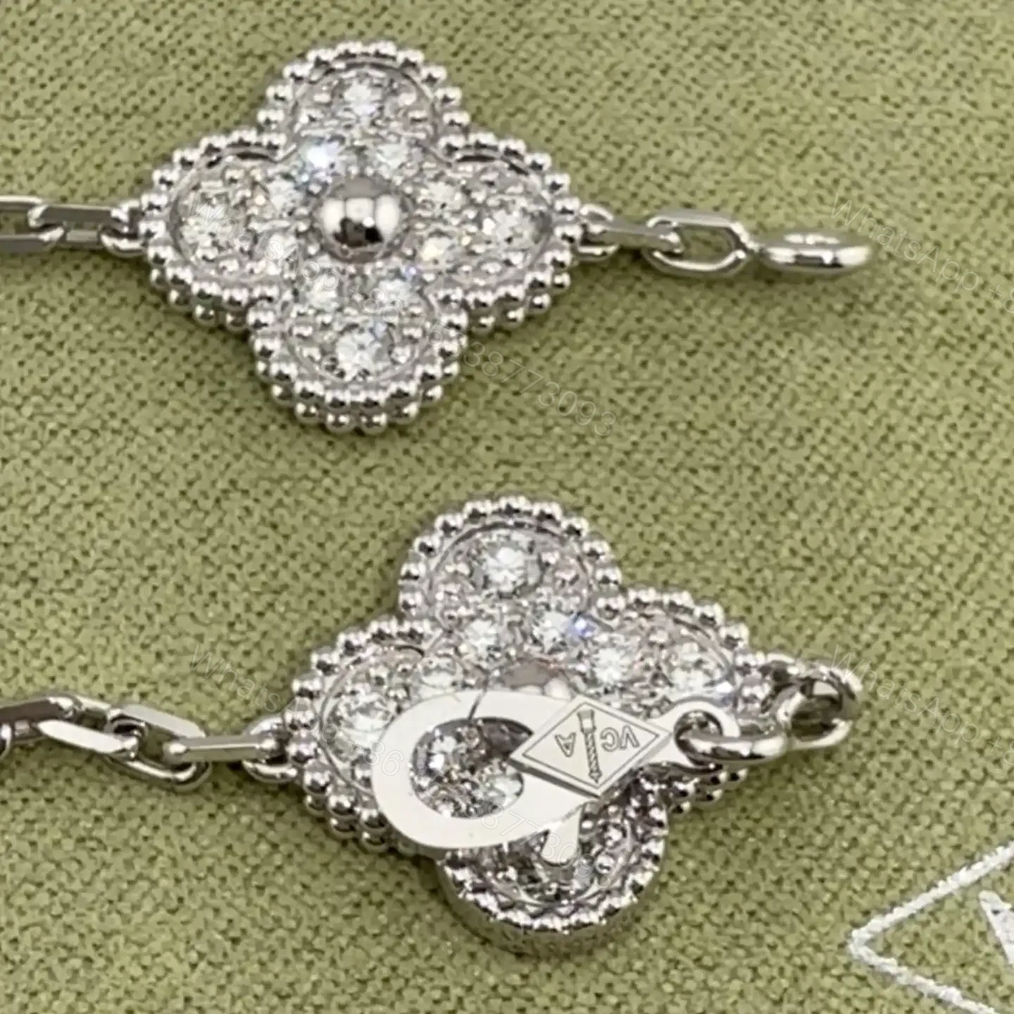 View 11 of 高仿首飾VanCleef&Arpels*RA415000五花滿鑽白金手鏈