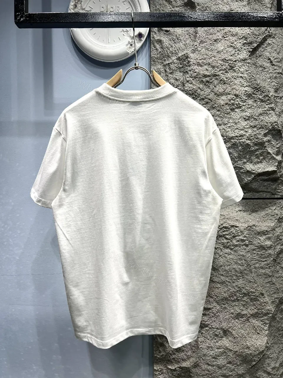 View 5 of White Cotton Tee: Bold Fendi Logo, Minimalist Luxe Crewneck