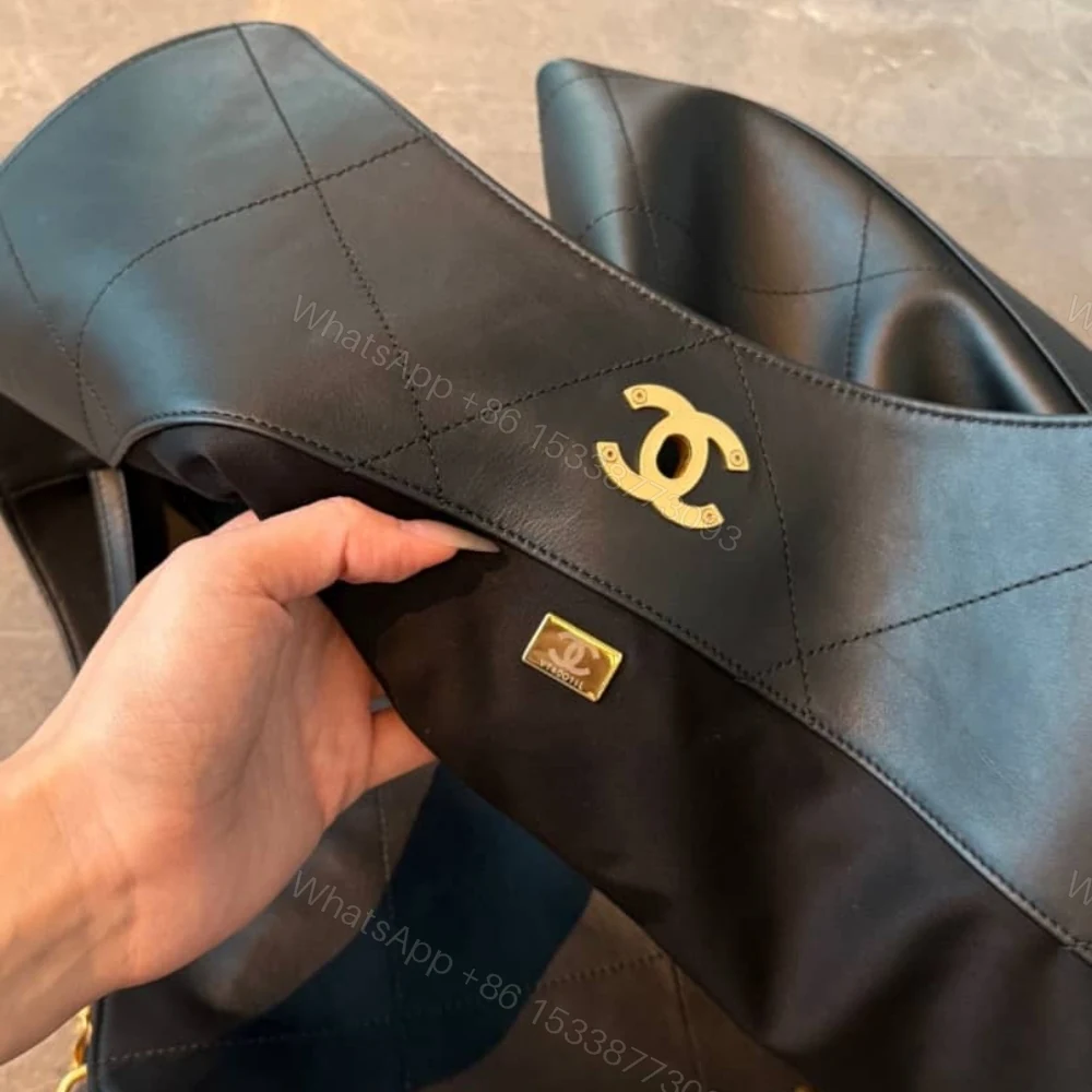 View 4 of Chanel Shopping Bag And Gold Tone Metal Black 33Cm