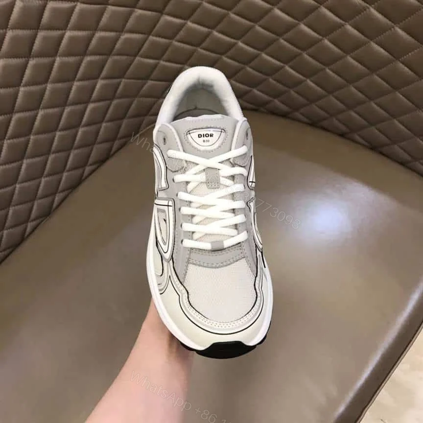 View 4 of DIOR B30 SNEAKERS GRAY MESH AND WHITE TECHNICAL FABRIC – CD85