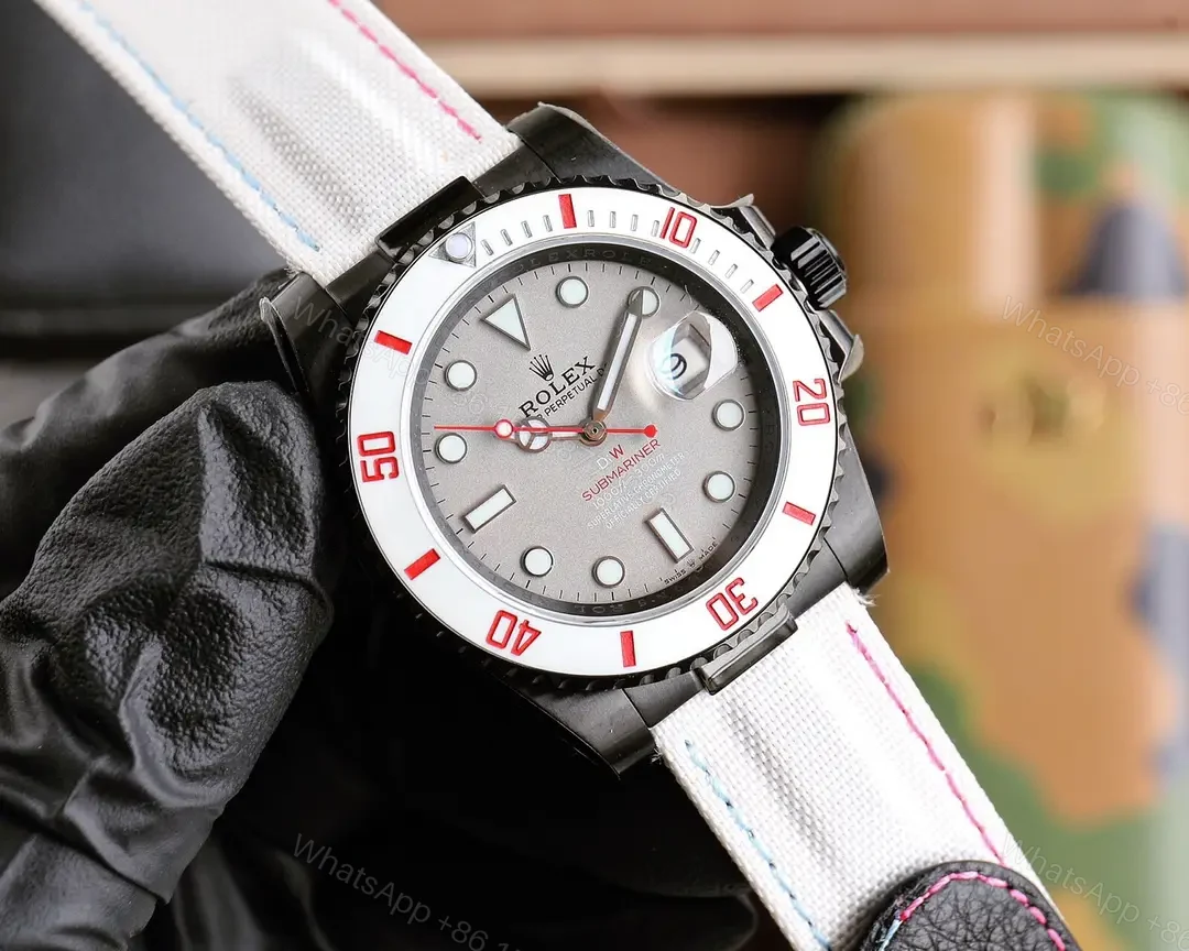 View 2 of Best Rolex Submariner Glacial replica 40MM White Fabric Strap Edition RG-SUBMARINER-GLACIAL-WHITE-FABRIC-40