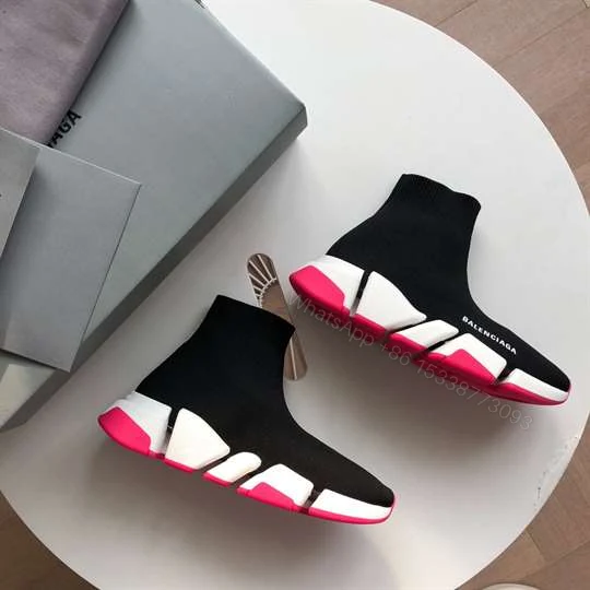 View 9 of BALENCIAGA SPEED 2.0 SNEAKER IN BLACK, WHITE AND RED RECYCLED KNIT – BB144