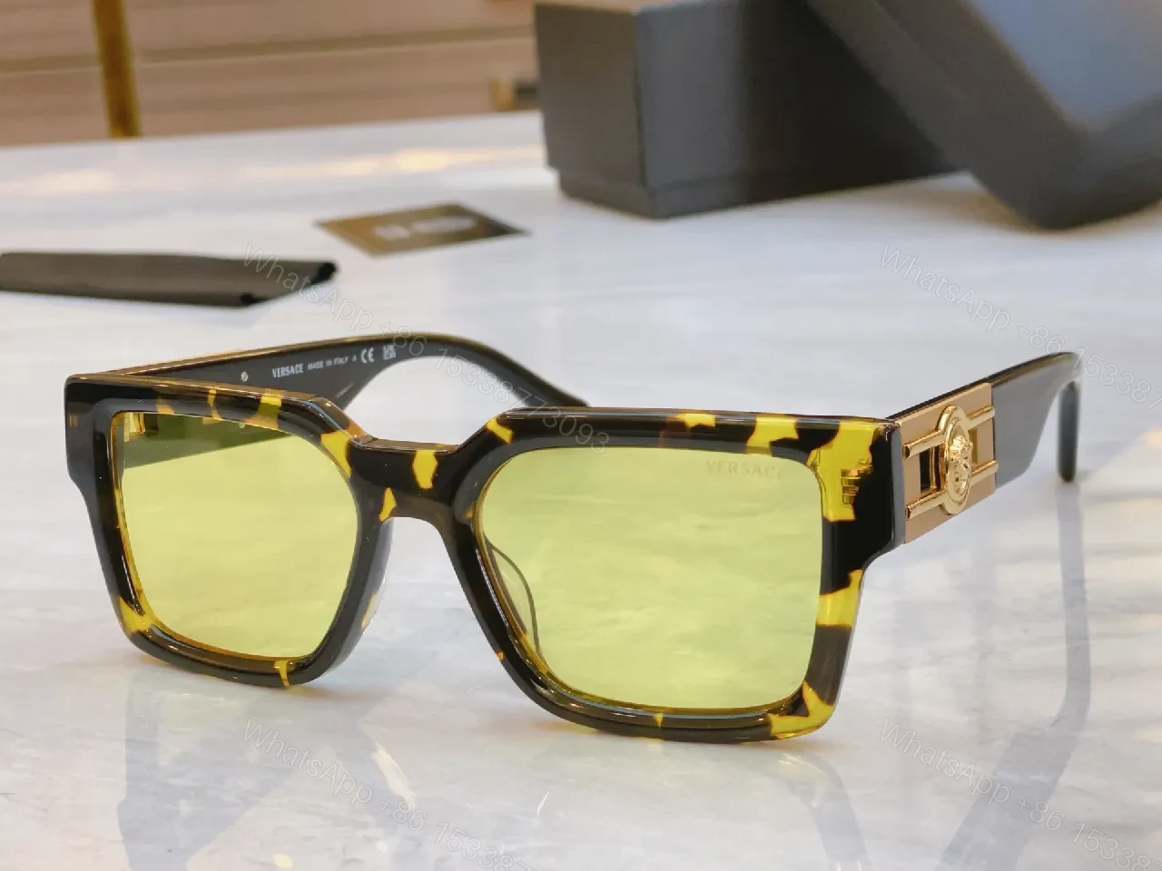 View 5 of Deep Tone Frame Luxe Sunglasses with Signature Hardware