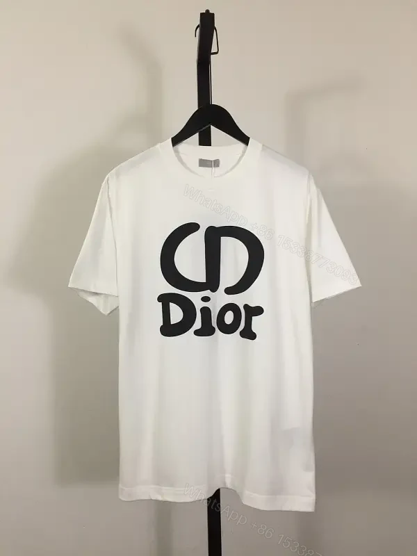 White Cotton Graphic Tee - Oversized Logo, Premium Knit — view 1