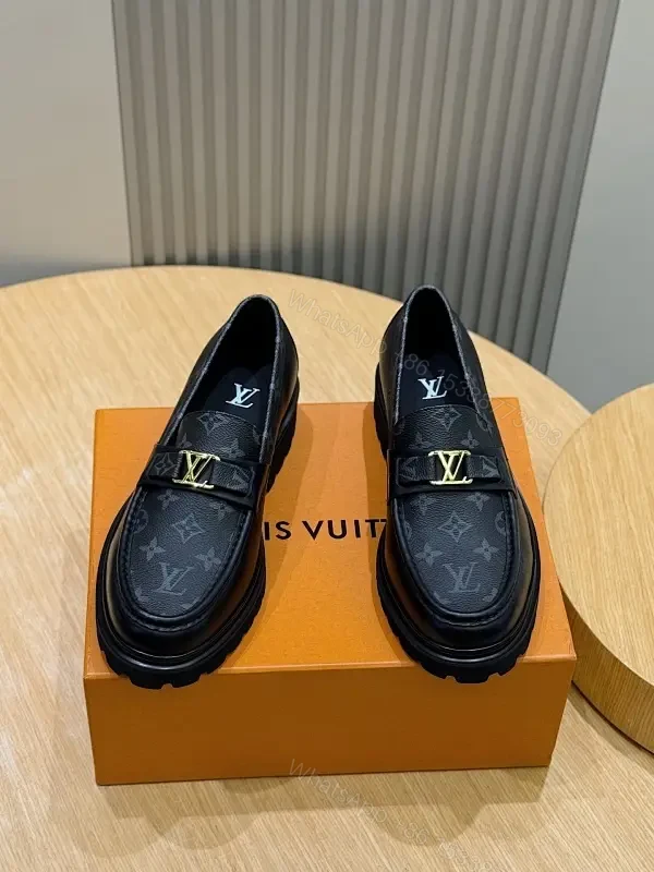 Monogram Texture Slip-On Loafers: Luxe Comfort Shoes — view 1