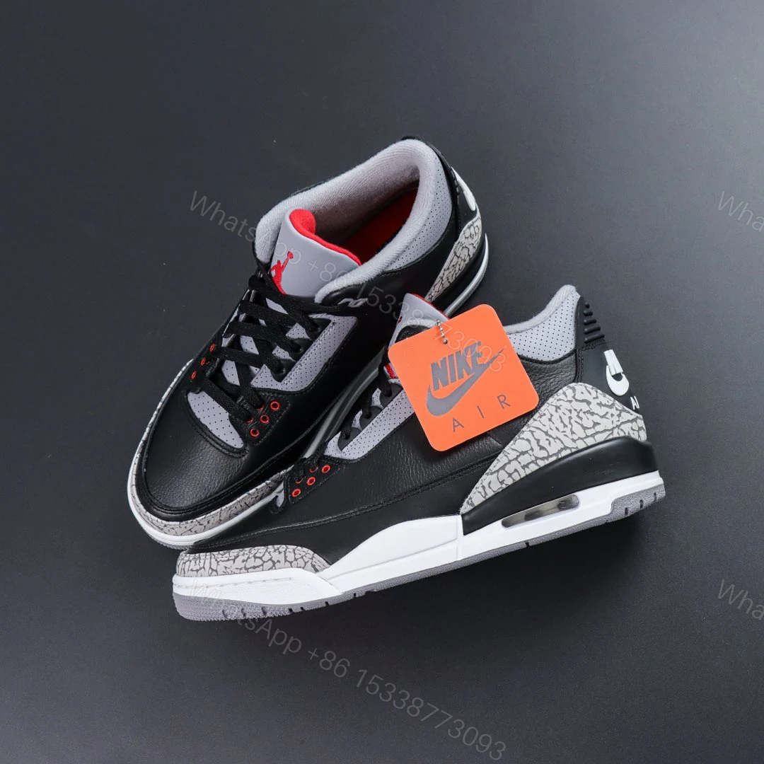 View 7 of Air Jordan 3 Retro OG Black Cement 2024 Reps