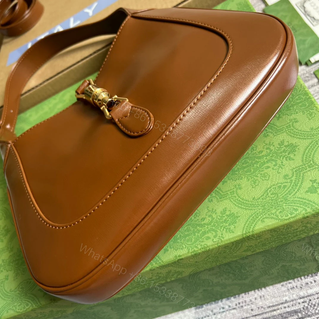 View 5 of GG JACKIE SMALL 28 SHOULDER BAG IN CINNAMON BROWN CALFSKIN