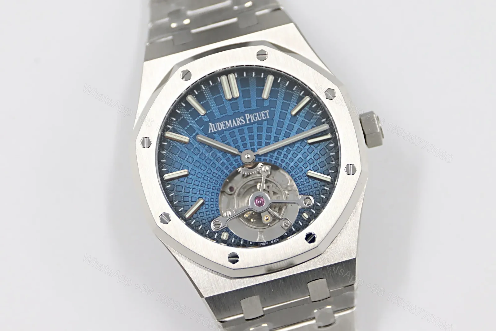 View 2 of APS Factory Audemars Piguet Royal Oak Ultra-Thin Tourbillon Watch – Blue Dial, Stainless Steel Case, V2 Upgrade Edition 2020 Model 26522CE.00.1220TI.01
