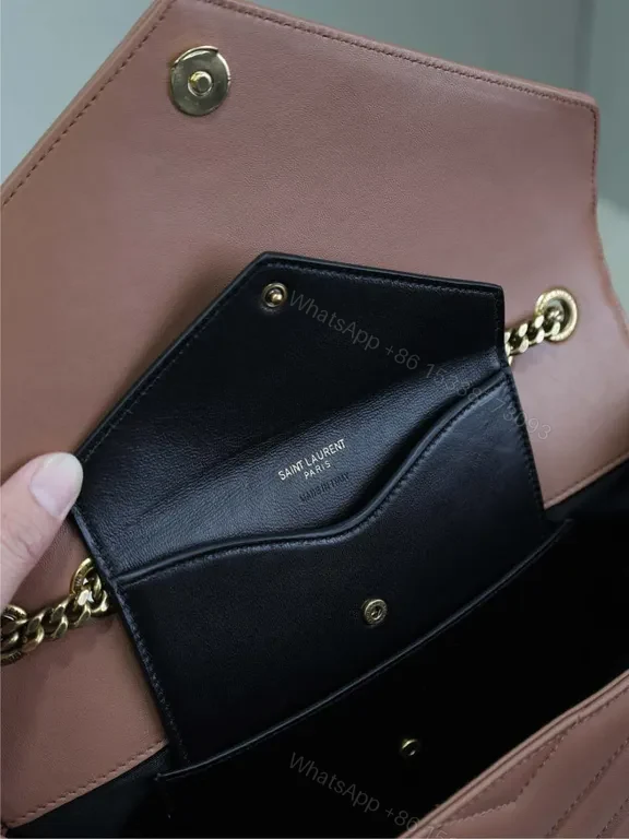 View 9 of Chic Quilted Bag + Cardholder Set: Blush Pink YSL Duo