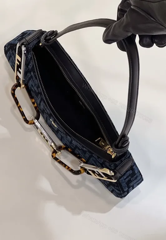 View 6 of Distinct Monogram Canvas Shoulder Bag with Signature Hardware