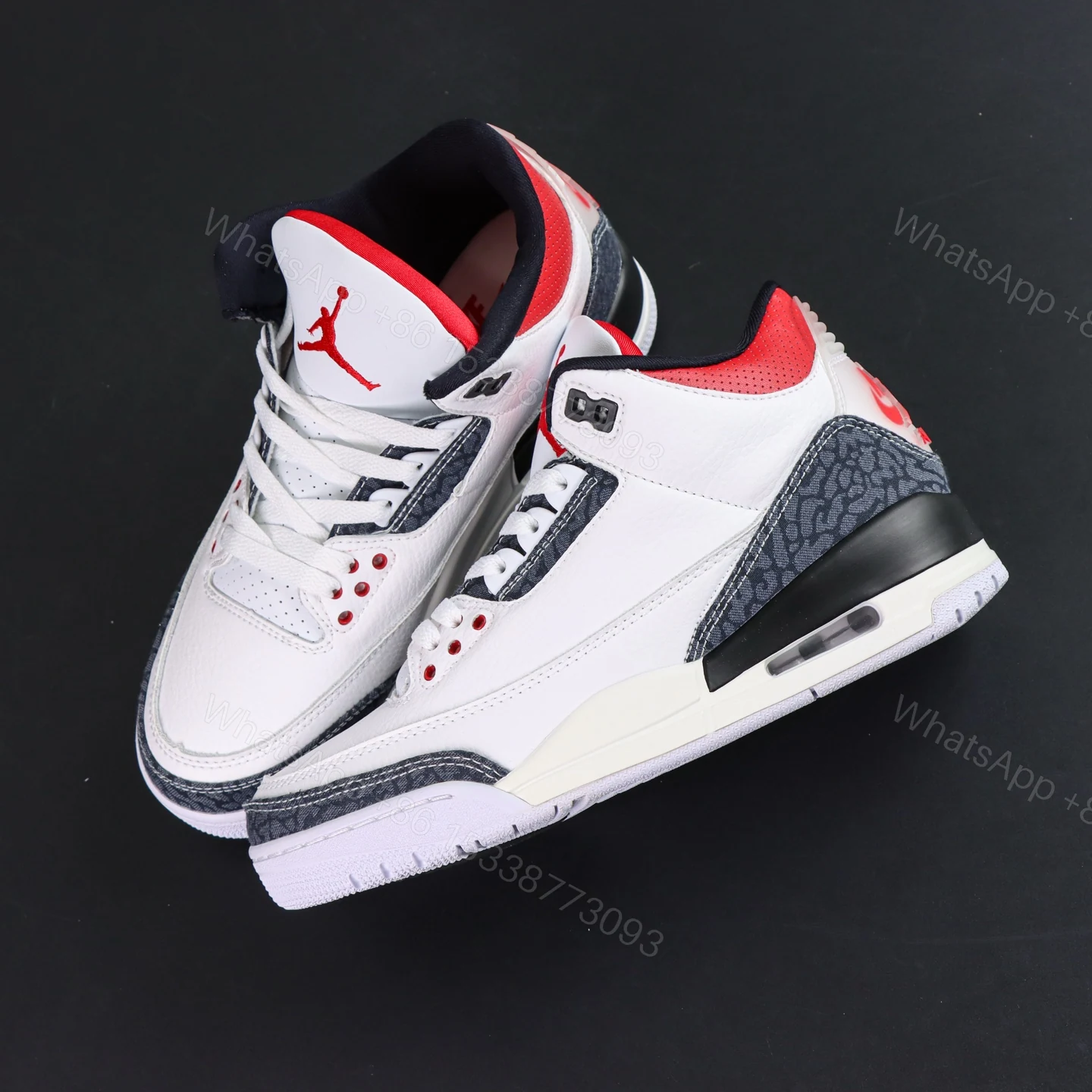 View 8 of Air Jordan 3 Retro Denim SE White/Fire Red