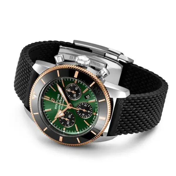 View 3 of Replica Breitling Superocean Men Automatic Green Rubber Watch UB01622A1L1S1