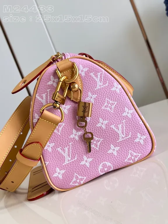 View 3 of Pink LV Monogram Handbag with Detachable Strap