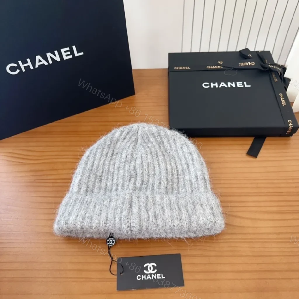 View 8 of Lux Wool Beanie, Ribbed Knit, Subtle Logo, Cozy Warmth, Beanie