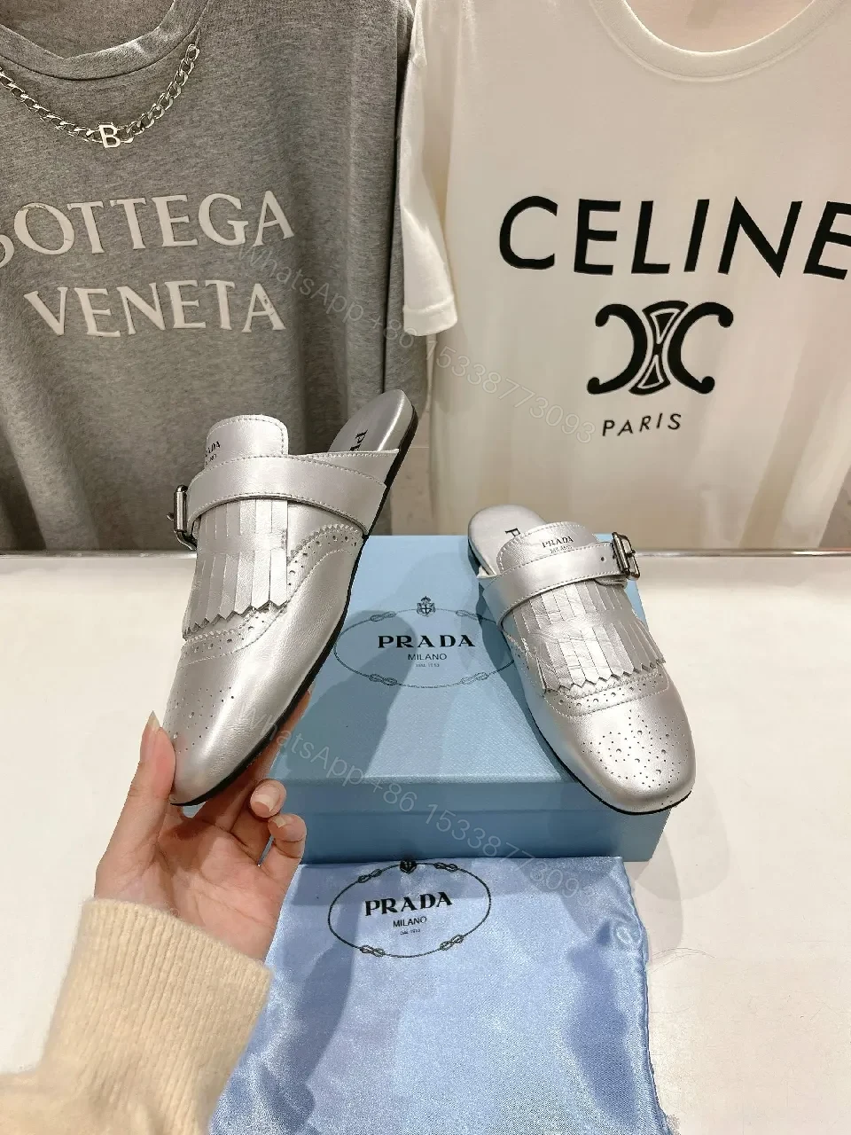View 5 of Metallic Fringe Slip-Ons: Modern Glam Comfort Shoes