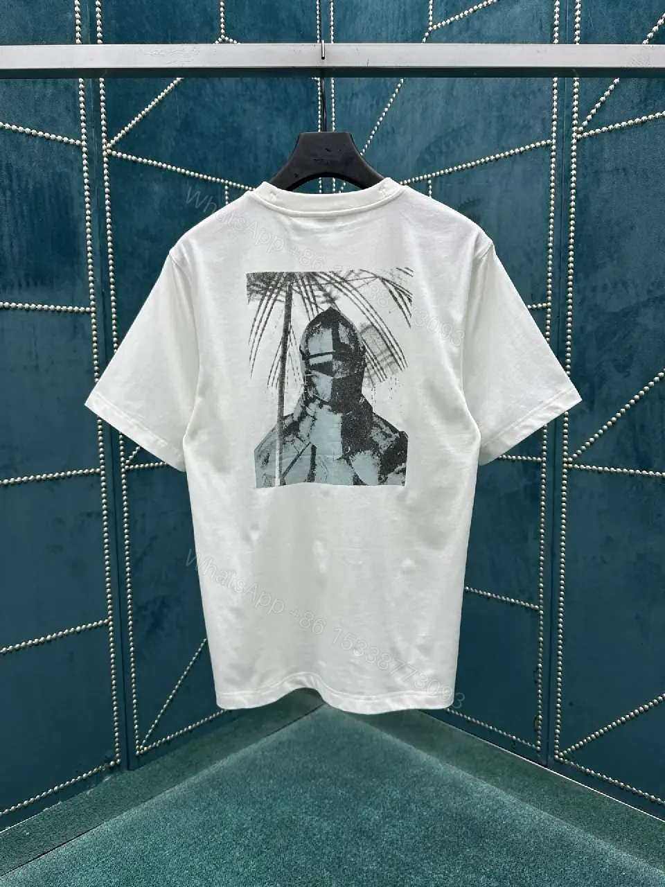 View 2 of White Cotton Tee: Subtle Luxe Script Detail, Premium Comfort, Timeless Fit