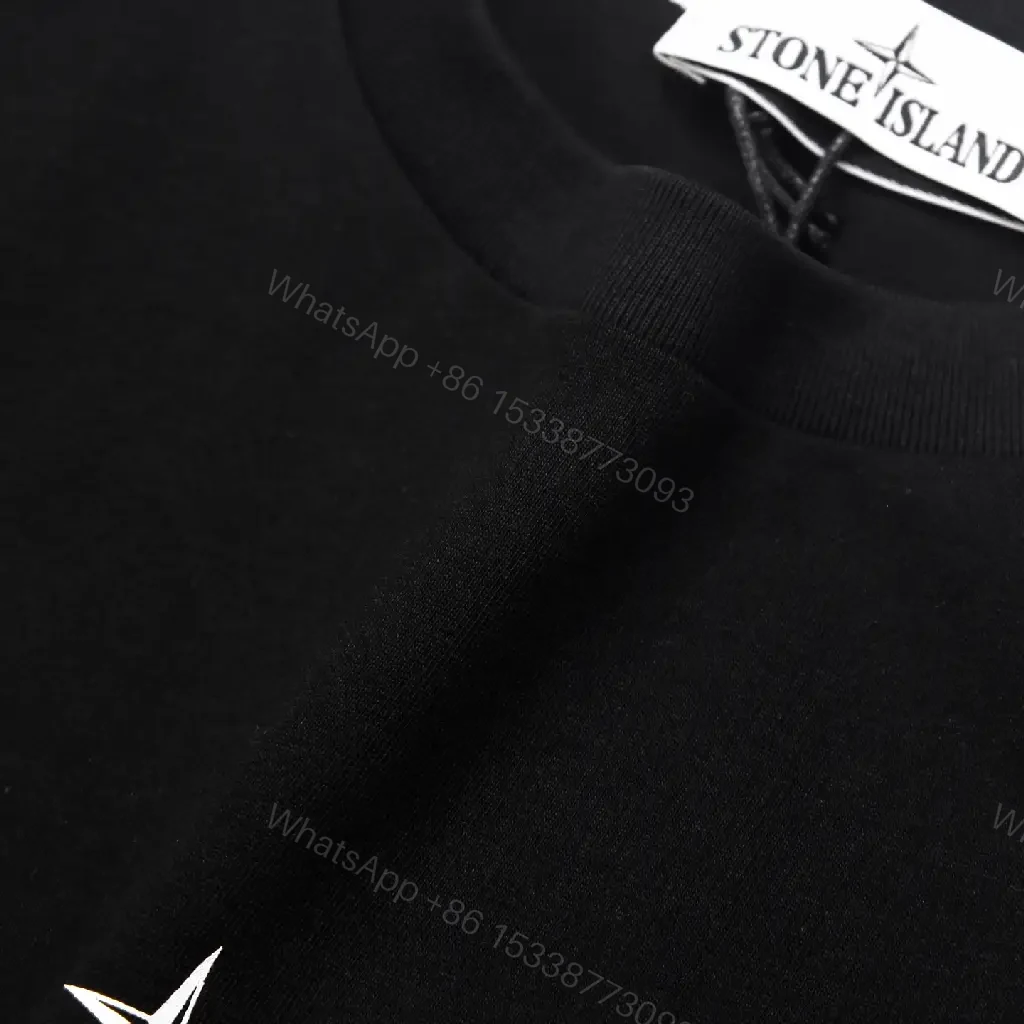 View 8 of Black Cotton Crest Tee — Minimalist, Modern Utility, SoftFeelTM