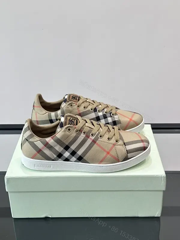 Plaid Plush Comfort Low-Top Sneakers with Signature Check — view 1