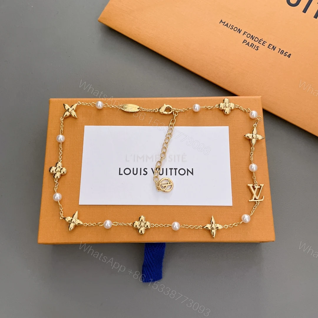 LV 原單 女款 珍珠拼接字母手鍊 優雅氣質輕奢百搭手飾 — view 1