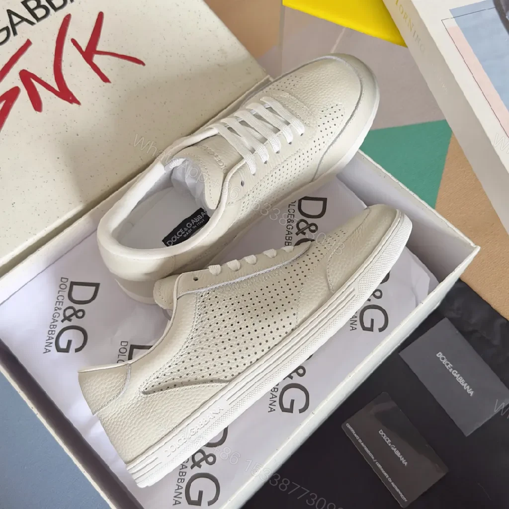 View 8 of Off-White Leather Sneaker: Minimalist, Perforated, Comfortable