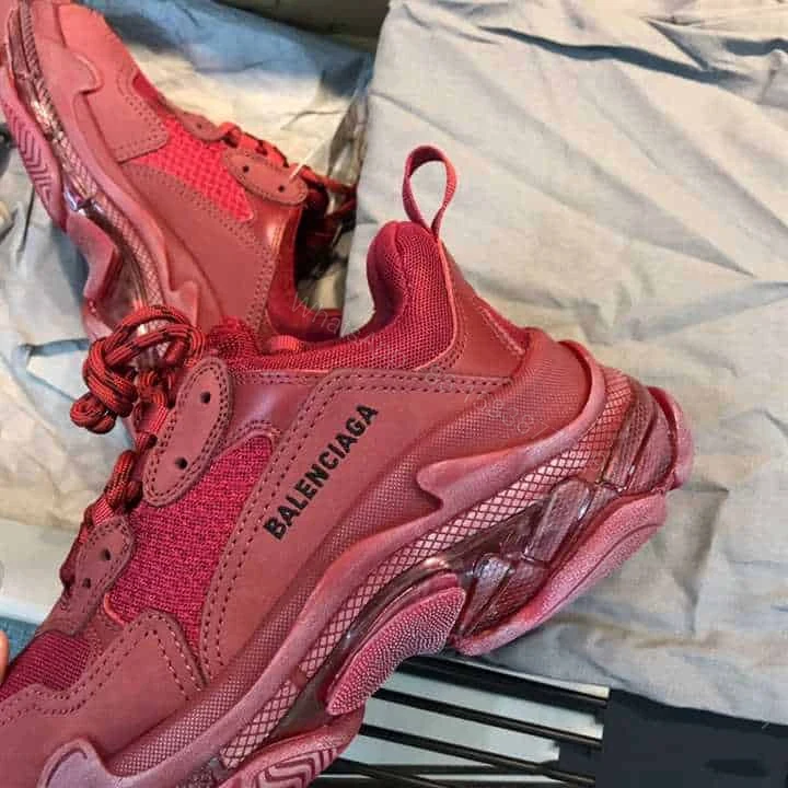 View 8 of BALENCIAGA TRIPLE S CLEAR SOLE SNEAKER IN RED – BB171