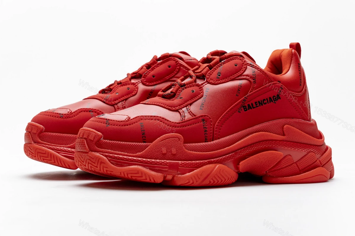 View 4 of Balenciaga Triple S Letter Bright Red 524039 W2FA1 7632