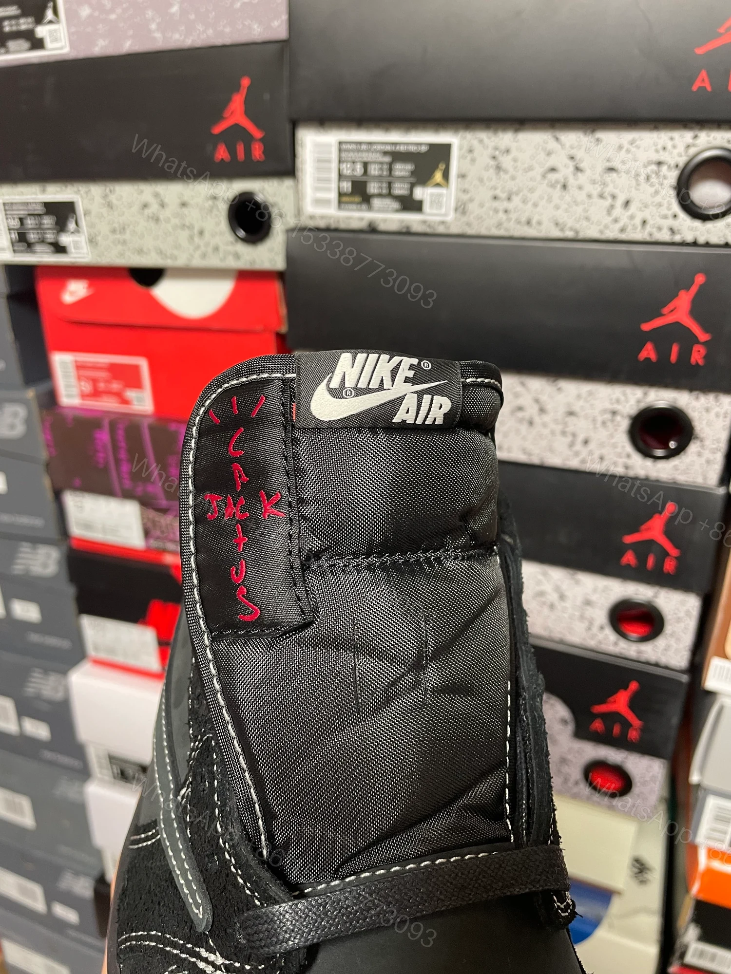 View 4 of Jordan 1 Retro Low OG SP Travis Scott Black Phantom