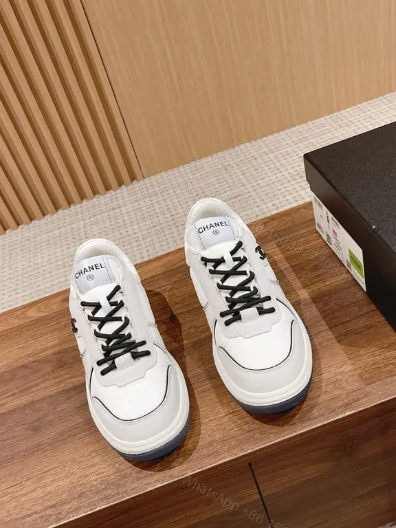 White Luxe Chanel-Inspired Cloud Sneakers: Sculpted Comfort — view 1