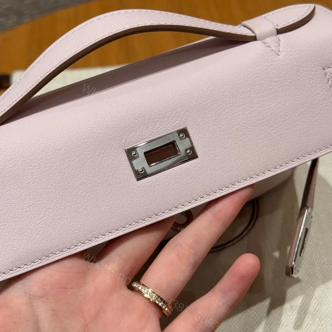 View 8 of HN POCHETTE 22 IN LIGHT PINK SILVER HARDWARE
