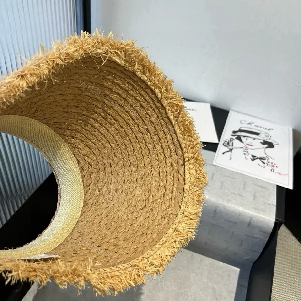 View 3 of Sun-Kissed Straw Visor: Textured Rim, Dior-Style Band