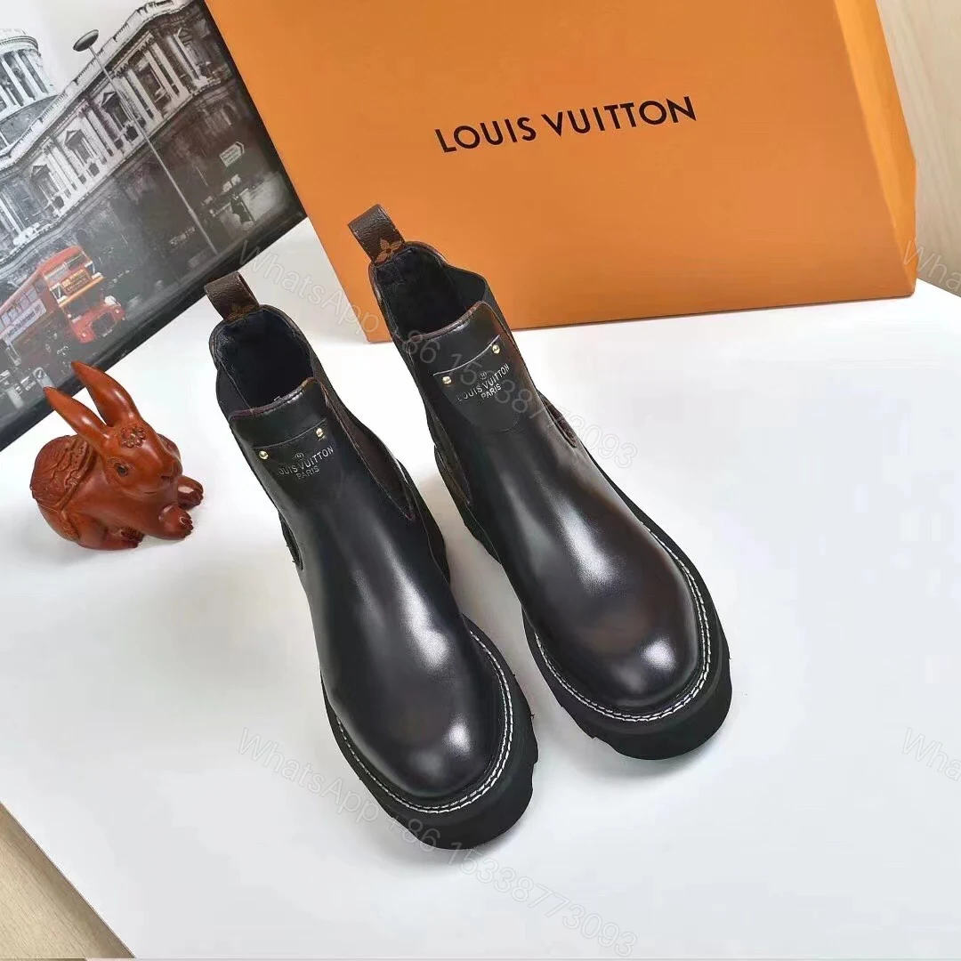 View 4 of LOUIS VUITTON LV BEAUBOURG ANKLE BOOTS CALF BLACK 1A8949